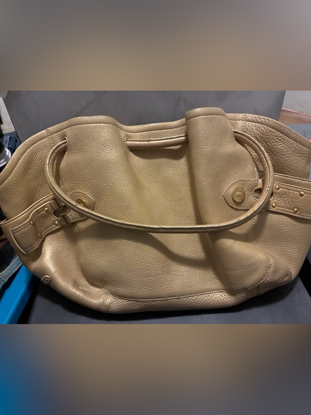 Gorgeous Cole Haan Pebbled Leather Taupe Tote